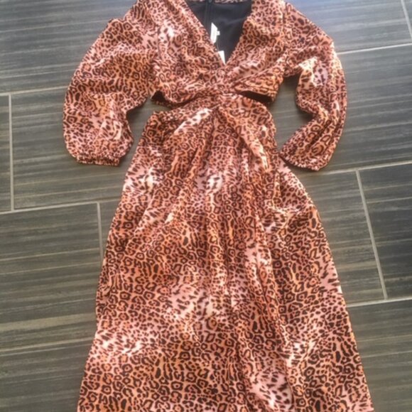 NWT! Anthropologie (RanniGill) Leopard print dress with cut outs in size xs. - Picture 3 of 15
